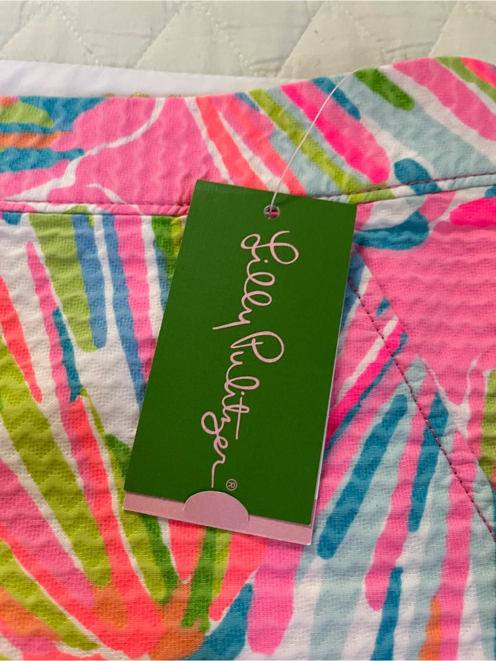 Lilly Pulitzer Pink Tropical Scallop Hem Women's Shorts - Picture 6 of 11